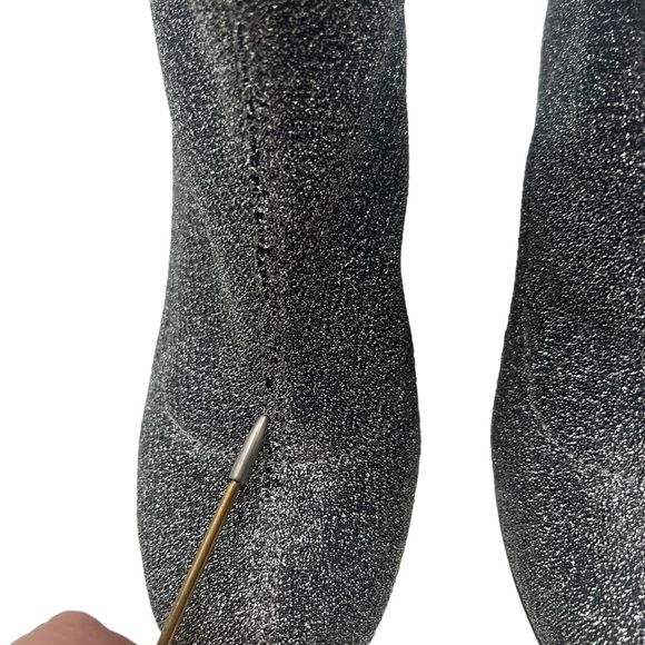 TOPSHOP Silver Mesh Stretch Booties - Picture 7 of 7